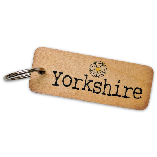 Yorkshire Rustic Wooden Keyring - The Great Yorkshire Shop