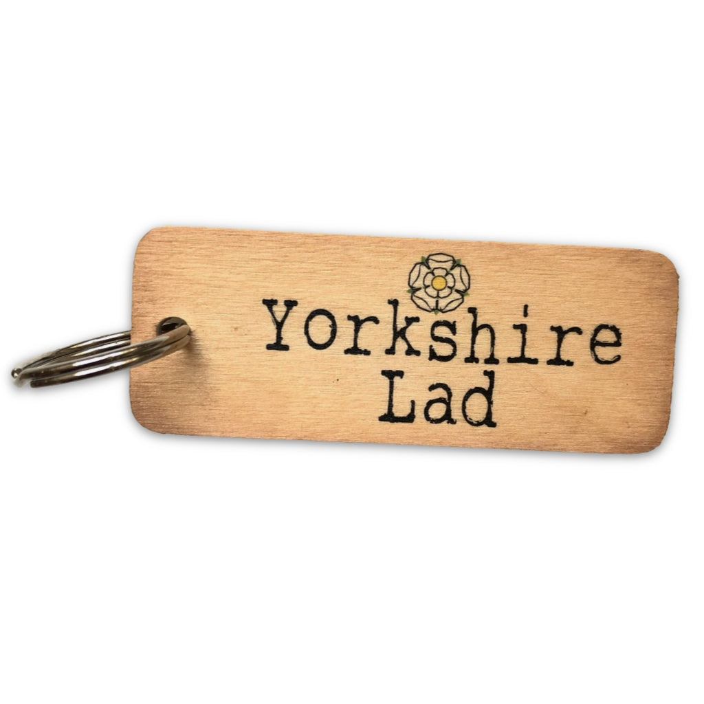 Yorkshire Lad Rustic Wooden Keyring | The Great Yorkshire Shop