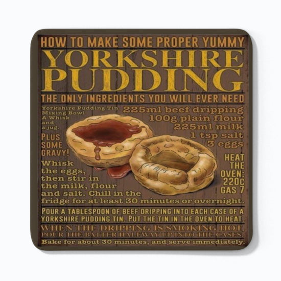 Yorkshire Pudding Recipe Coaster - The Great Yorkshire Shop
