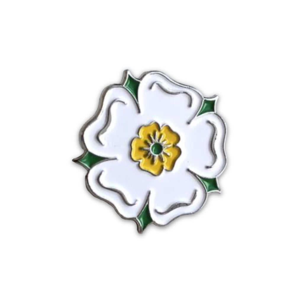 Yorkshire White Rose Enamel Pin Badge - The Great Yorkshire Shop
