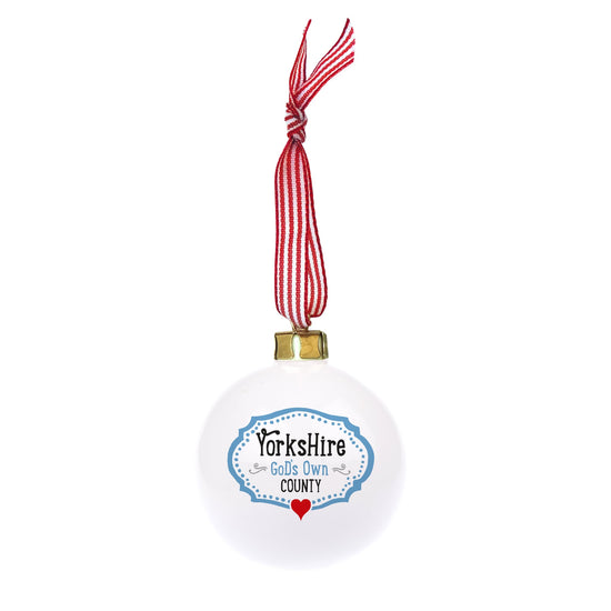 Yorkshire Talk of the Town Bone China Bauble - The Great Yorkshire Shop